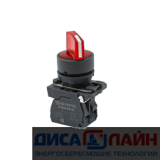 MTB5-AK34721 Переключатель на 3 положения с фиксацией и подсветкой, красный, 1NС, 24V AC/DC, IP65, пластик